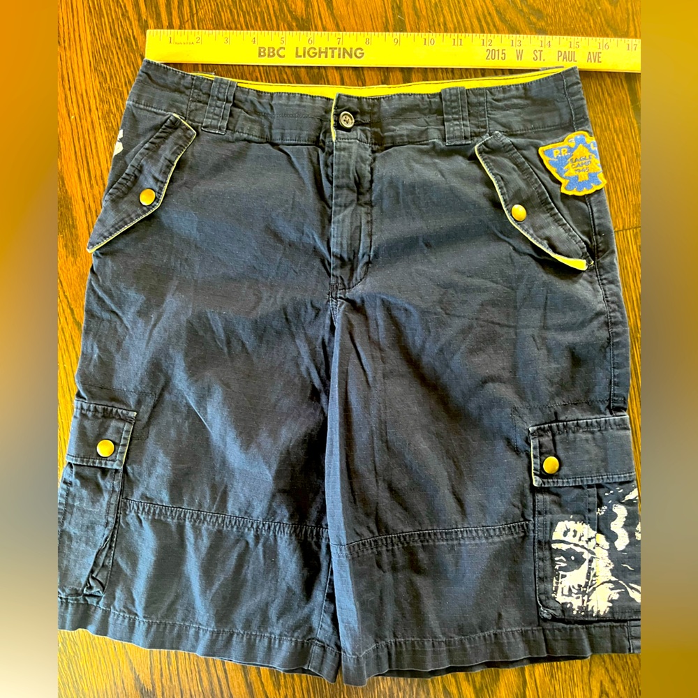 POLO Ralph Lauren boys 18 blue cargo patch paint funky fun